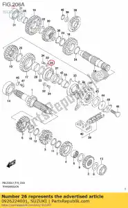 Suzuki 0926224001 rolamento, 24x56x1 - Lado inferior