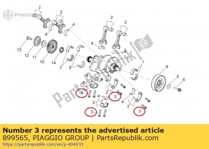 aprilia 899565 parafuso da biela - Lado direito