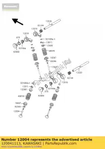 Kawasaki 120041113 klep-inlaat - Onderkant