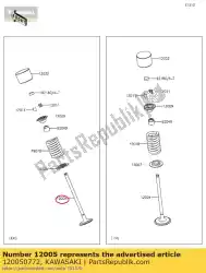 Ici, vous pouvez commander le 01 soupape-échappement auprès de Kawasaki , avec le numéro de pièce 120050772: