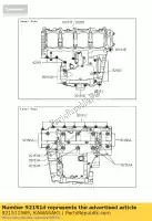 921511589, Kawasaki, tornillo, 8x85 zx1200-a1 kawasaki zx 1200 2000 2001 2002 2003 2004 2005 2006, Nuevo