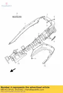 Suzuki 6814115F10 emblem,frame co - Bottom side