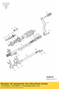 triumph T1190056 selector shaft - Bottom side