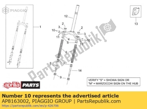 aprilia AP8163002 schraube mit flansch - Unterseite