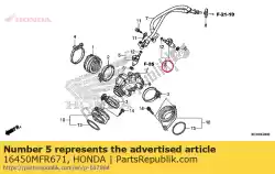 Qui puoi ordinare iniettore assy., carburante da Honda , con numero parte 16450MFR671: