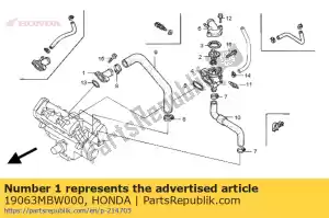 Honda 19063MBW000 joint, eau - La partie au fond