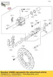 Here you can order the 01 caliper-sub-assy,fr from Kawasaki, with part number 430800211: