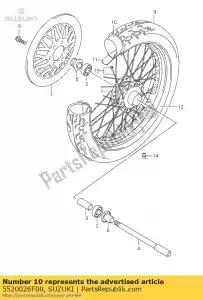 suzuki 5520026F00 conjunto de tubo, roda - Lado inferior