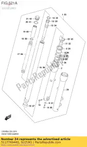 suzuki 5117749440 ressort, fourche reb - La partie au fond