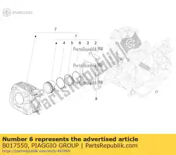 Qui puoi ordinare anello di compressione 3 ° cava da Piaggio Group , con numero parte B017550: