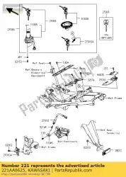 Here you can order the screw-csk-cross,6x25 from Kawasaki, with part number 221AA0625: