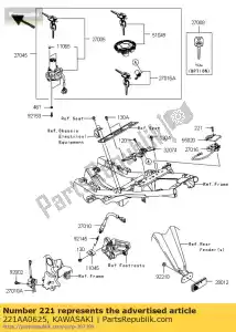 Kawasaki 221AA0625 screw-csk-cross,6x25 - Bottom side