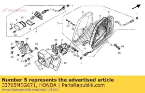 Honda 33705MEG671 base comp., taillight - Bottom side