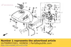 Aqui você pode pedir o bomba assy., combustível em Honda , com o número da peça 16700MCCG01: