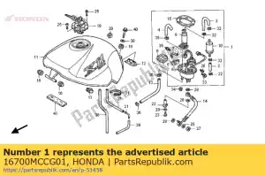 Honda 16700MCCG01 bomba assy., combustível - Lado inferior