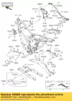 4908908776C, Kawasaki, motor de cobertura, lh.lwr, ebo klx15 kawasaki d tracker 150 2016, Novo