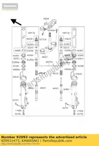 kawasaki 920931473 vedação, tubo externo do garfo zx900-c1 - Lado inferior