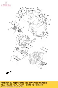 yamaha 913170609500 perno, zócalo - Lado inferior