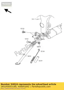 kawasaki 34024009318R stand-side, f.s.black zx1000jbf - Lado inferior