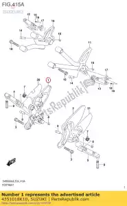 suzuki 4351018K10 steun, voorste voetsteun rh - Onderkant