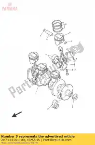 yamaha 2H7114161100 bearing, plain (crankshaft 2) - Bottom side