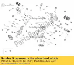 rechter voetsteun van Piaggio Group, met onderdeel nummer 896664, bestel je hier online: