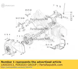 Aqui você pode pedir o fã em Piaggio Group , com o número da peça 1A002013: