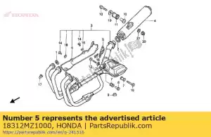 Honda 18312MZ1000 guide,exh.pipe - Bottom side