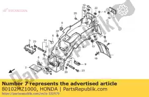 Honda 80102MZ1000 guide de tube, rr fen - La partie au fond