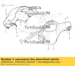 Qui puoi ordinare coperchio manubrio anteriore da Piaggio Group , con numero parte 1B000543: