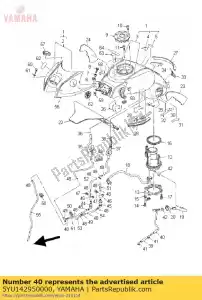 yamaha 5YU142950000 tubería, combustible - Lado inferior