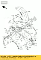 140910070, Kawasaki, couvercle, garde-boue arrière vn2000-a1h kawasaki vn 2000 2004 2005 2006 2008 2009 2010, Nouveau