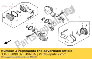 honda 33450MBBE32 winker assy l fr - Lado inferior