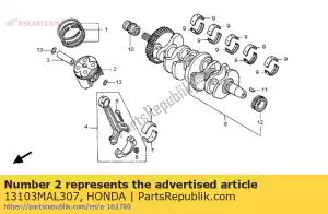 honda 13103MAL307 piston (0,50) - La partie au fond