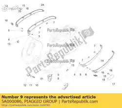 Qui puoi ordinare terminale posteriore spoiler destro da Piaggio Group , con numero parte 5A000086: