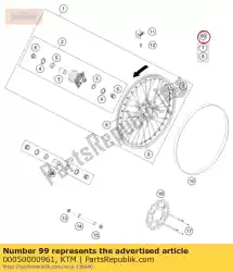 Aquí puede pedir kit de radios delantero '21 de KTM , con el número de pieza 00050000961: