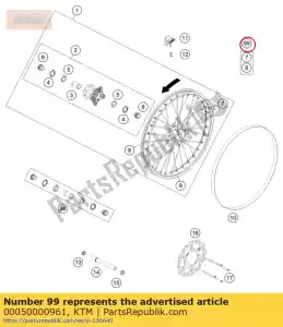 ktm 00050000961 kit de radios delantero '21 - Lado inferior