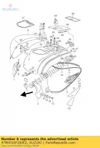 Suzuki 4780010F20JE2 couvrir assy, ??côté - La partie au fond