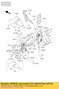 kawasaki 390621555 w?? ch?odz?cy, ch?odnica kx250-k1 - Dół