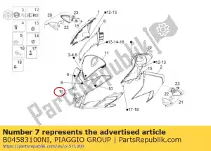 Piaggio Group B04583100NI front fairing. black - Bottom side