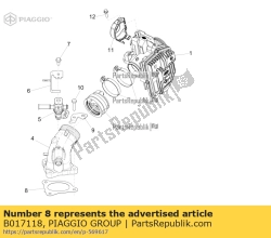 Aprilia B017118, Uszczelka z??cza indukcyjnego, OEM: Aprilia B017118