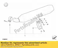 18127680953, BMW, silenziatore posteriore, cromato bmw  1200 2004 2005 2006 2007 2008 2009, Nuovo