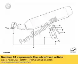 Qui puoi ordinare silenziatore posteriore, cromato da BMW , con numero parte 18127680953: