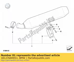 bmw 18127680953 silenciador trasero, cromado - Lado inferior