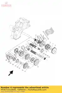 yamaha 4YVE71610000 engranaje, 6 ° piñón - Lado inferior