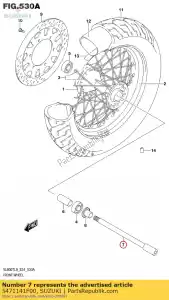 Suzuki 5471141F00 axle,front - Bottom side