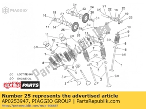 aprilia AP0253947 exhaust timing system gear z=36 - Bottom side