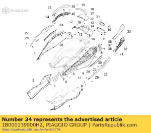 Piaggio Group 1B000139000H2 alça traseira inferior direita - Lado inferior