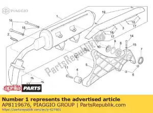 Piaggio Group AP8119676 geluiddemper - Onderkant