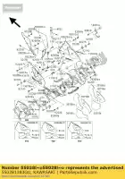 550281383GU, Kawasaki, cowling, fr, rh, m.p.sil zx1200-a kawasaki zx 1200 2000, Nuovo